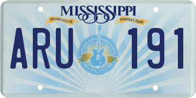 MS license plate ARU191