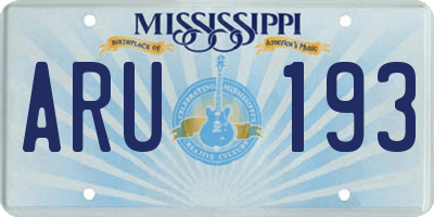MS license plate ARU193