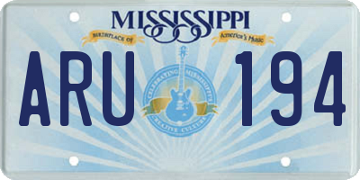 MS license plate ARU194