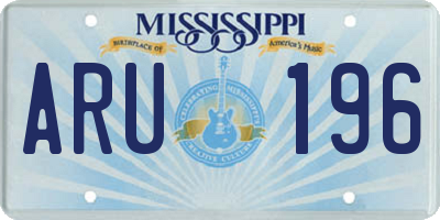 MS license plate ARU196