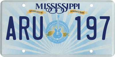MS license plate ARU197