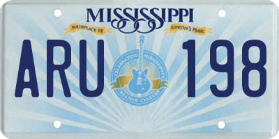 MS license plate ARU198