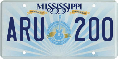 MS license plate ARU200