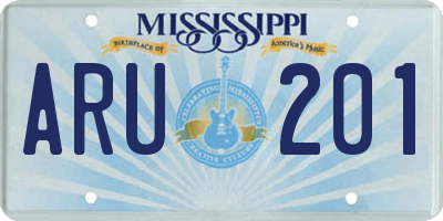 MS license plate ARU201