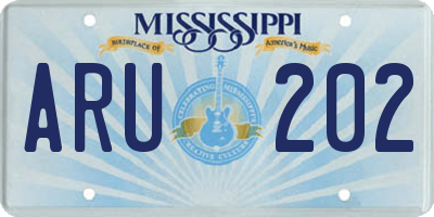 MS license plate ARU202