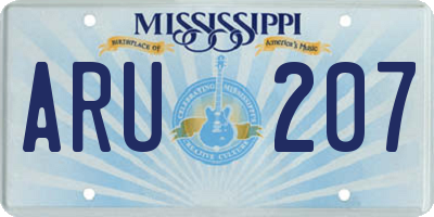 MS license plate ARU207