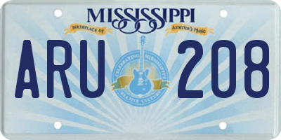 MS license plate ARU208