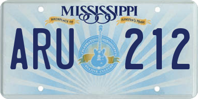 MS license plate ARU212