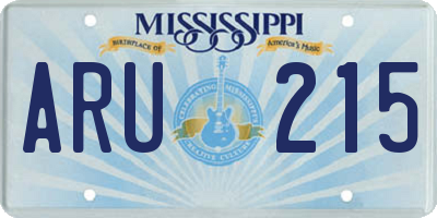 MS license plate ARU215