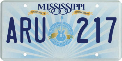 MS license plate ARU217