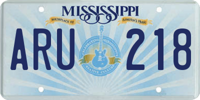 MS license plate ARU218