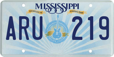 MS license plate ARU219
