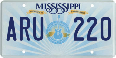 MS license plate ARU220
