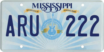 MS license plate ARU222