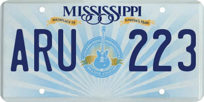 MS license plate ARU223