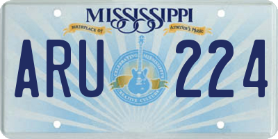 MS license plate ARU224