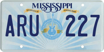 MS license plate ARU227