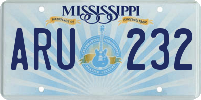 MS license plate ARU232