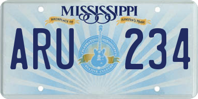MS license plate ARU234