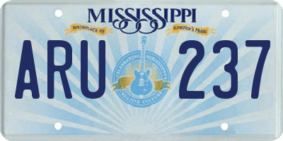MS license plate ARU237