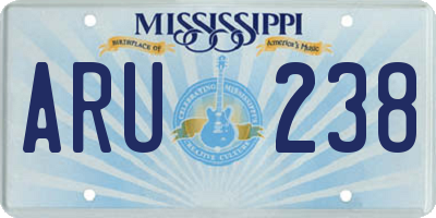 MS license plate ARU238