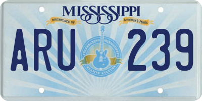 MS license plate ARU239