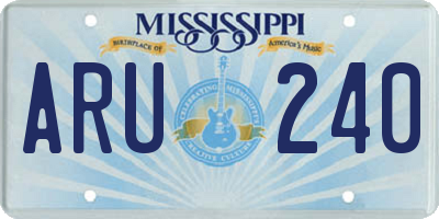 MS license plate ARU240