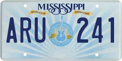 MS license plate ARU241