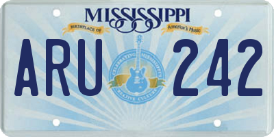 MS license plate ARU242
