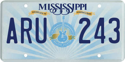MS license plate ARU243