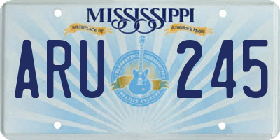 MS license plate ARU245