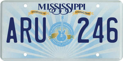 MS license plate ARU246