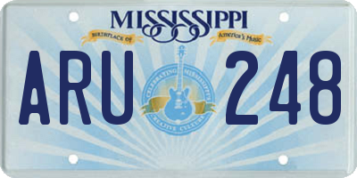 MS license plate ARU248