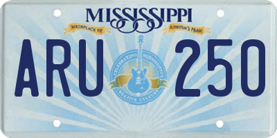 MS license plate ARU250