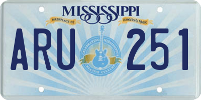 MS license plate ARU251