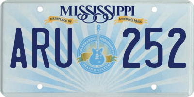 MS license plate ARU252