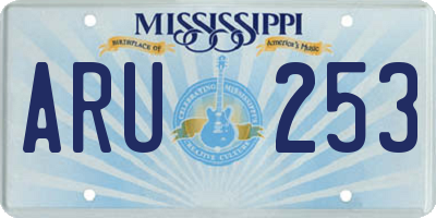MS license plate ARU253