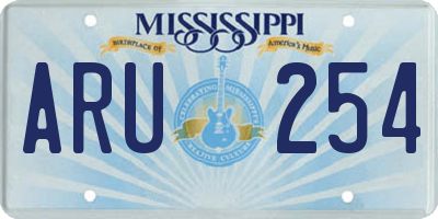 MS license plate ARU254