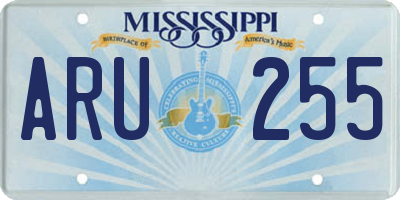 MS license plate ARU255