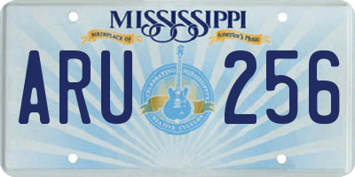 MS license plate ARU256