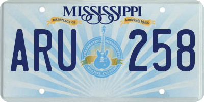 MS license plate ARU258