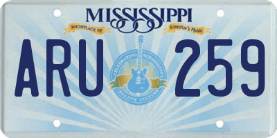 MS license plate ARU259
