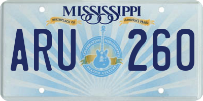 MS license plate ARU260