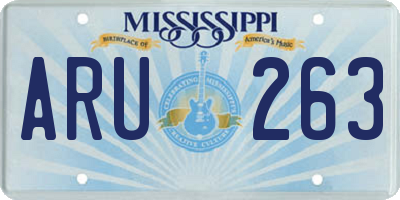 MS license plate ARU263