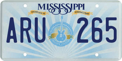 MS license plate ARU265