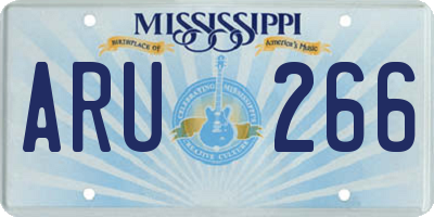 MS license plate ARU266