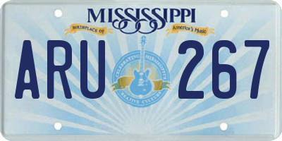 MS license plate ARU267
