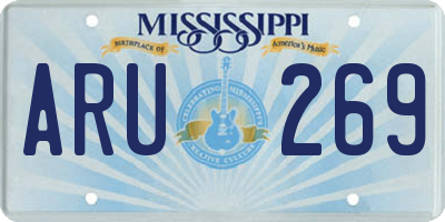 MS license plate ARU269