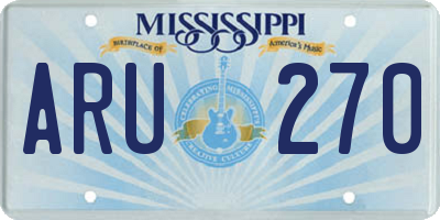 MS license plate ARU270