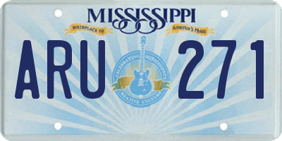 MS license plate ARU271